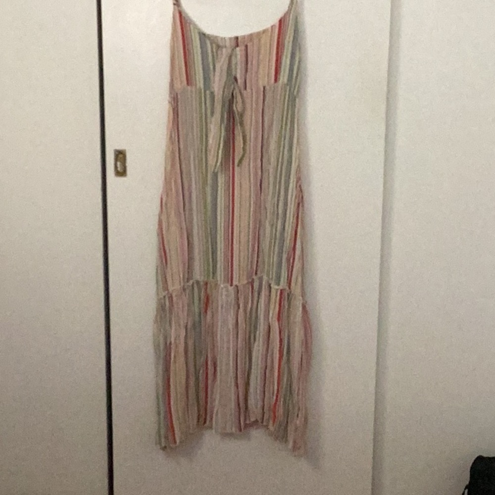 Multi-colored sleeveless maxi dress/ swim coverup